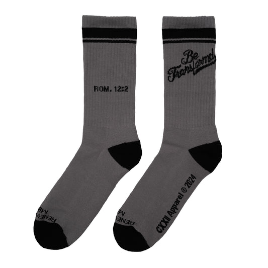 Be Transformd Charcoal Script Socks