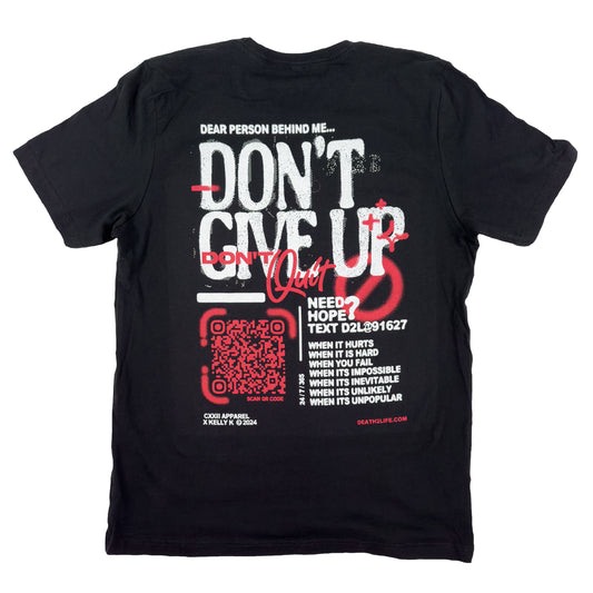 Don't Give Up Black Tee