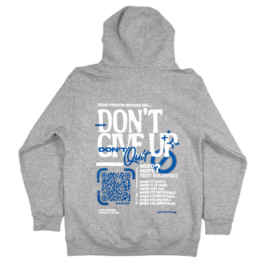 Dont Give Up Athletic Grey Hoodie