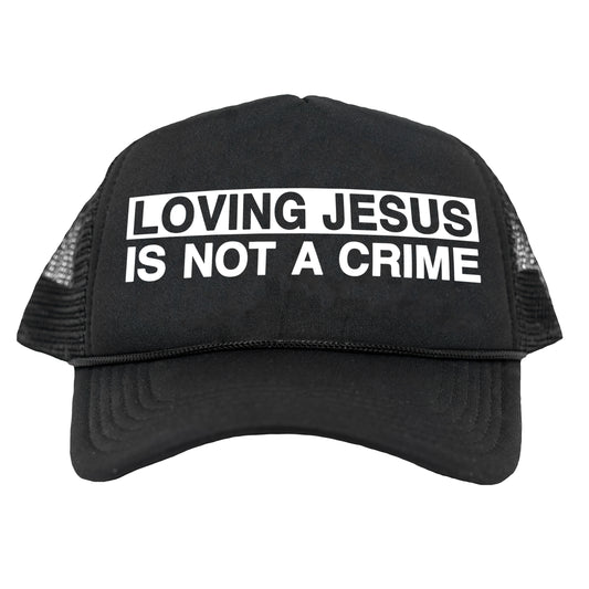 Untitled Skateboards Loving Jesus is not a Crime Trucker Hat