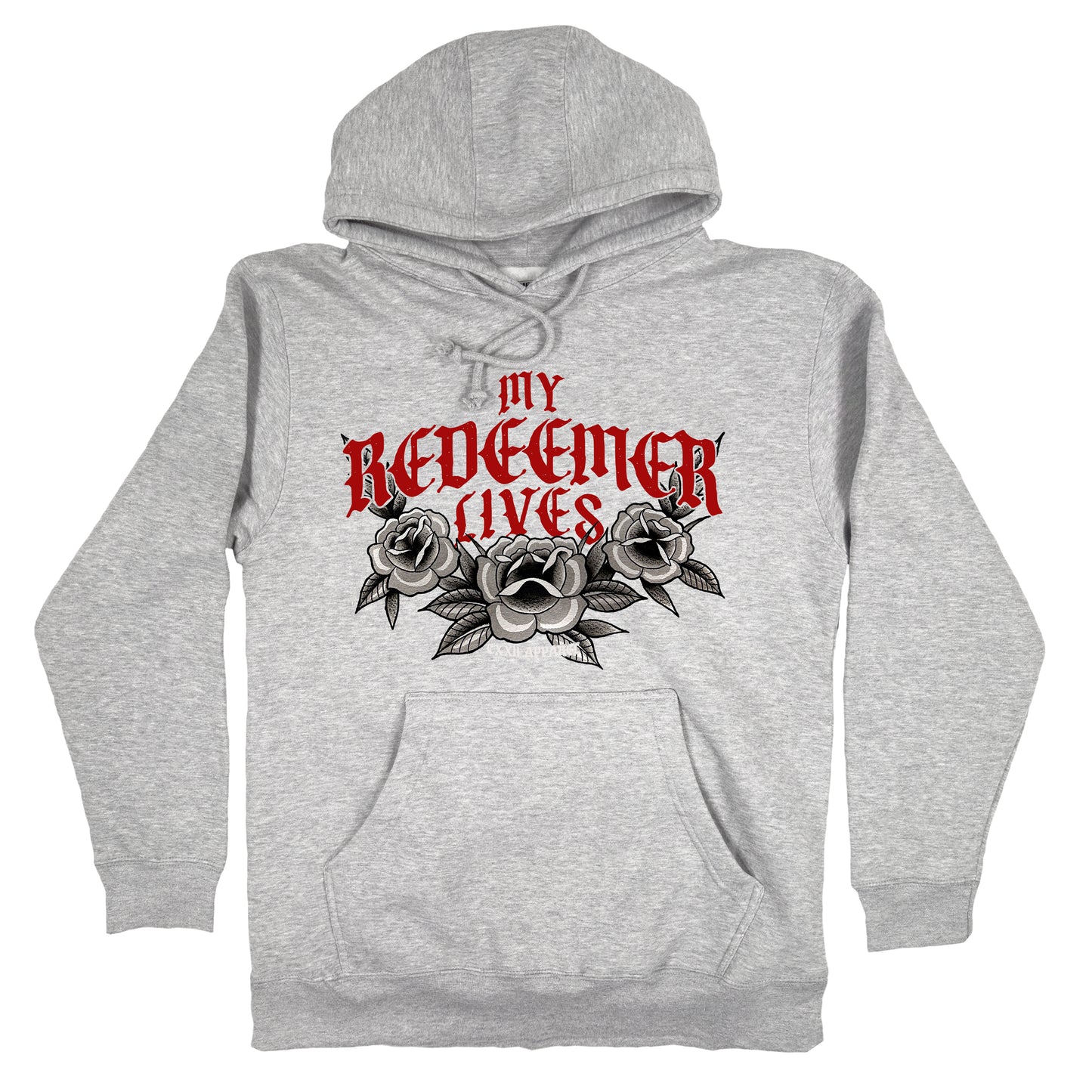 My Redeemer Lives Athletic Grey Hoodie