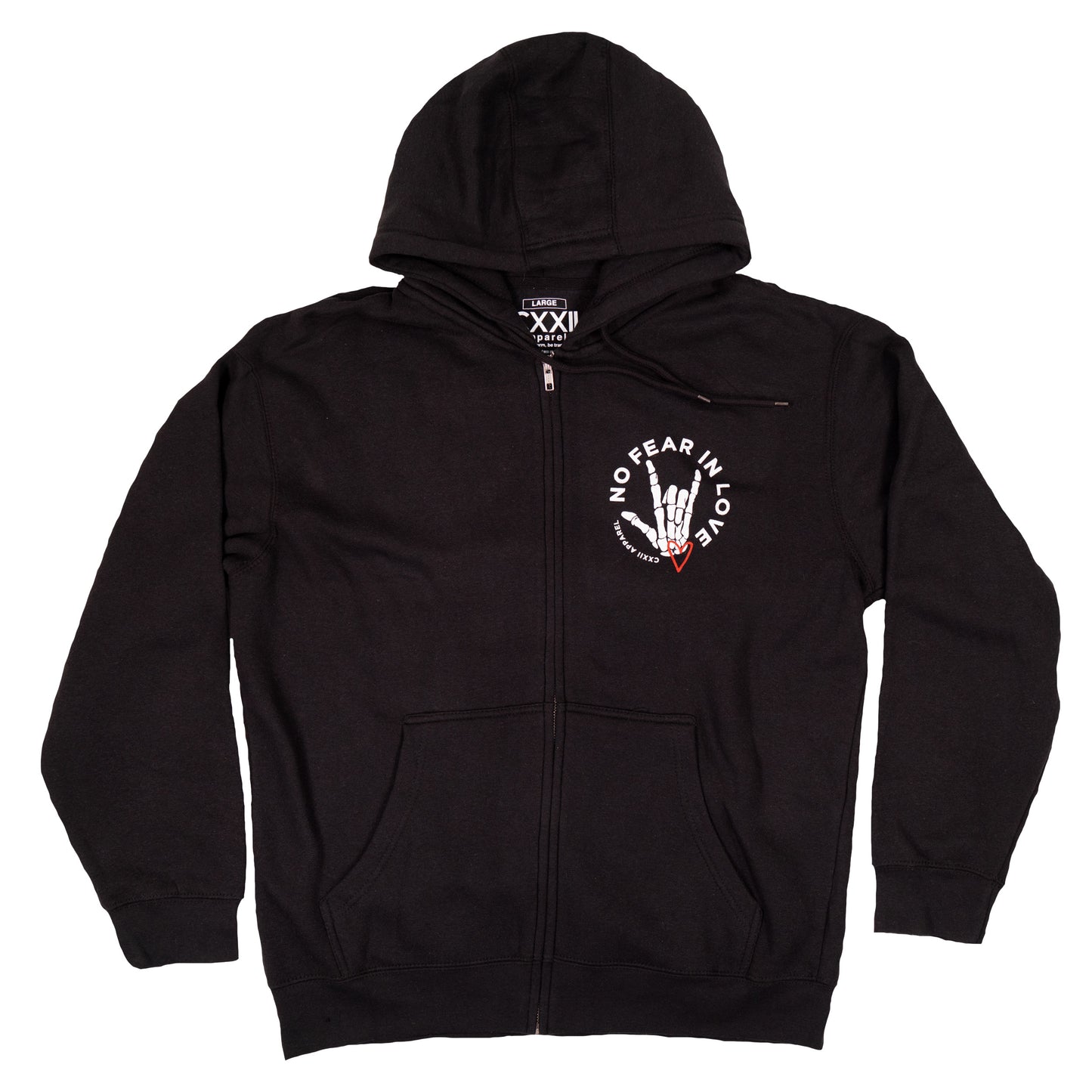 No Fear in Love OG Black Zip-Up Hoodie