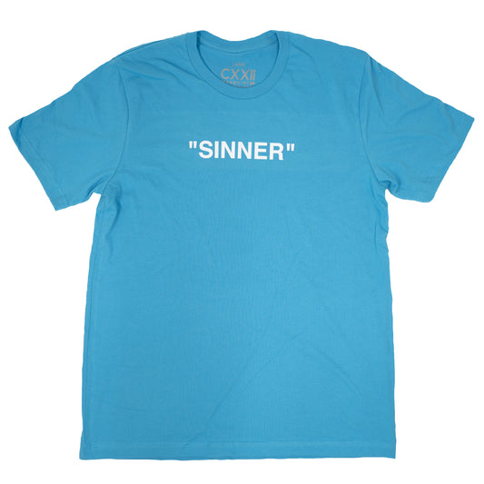 Sinner | Forgiven CMYK Cyan "Minimalist" Tee