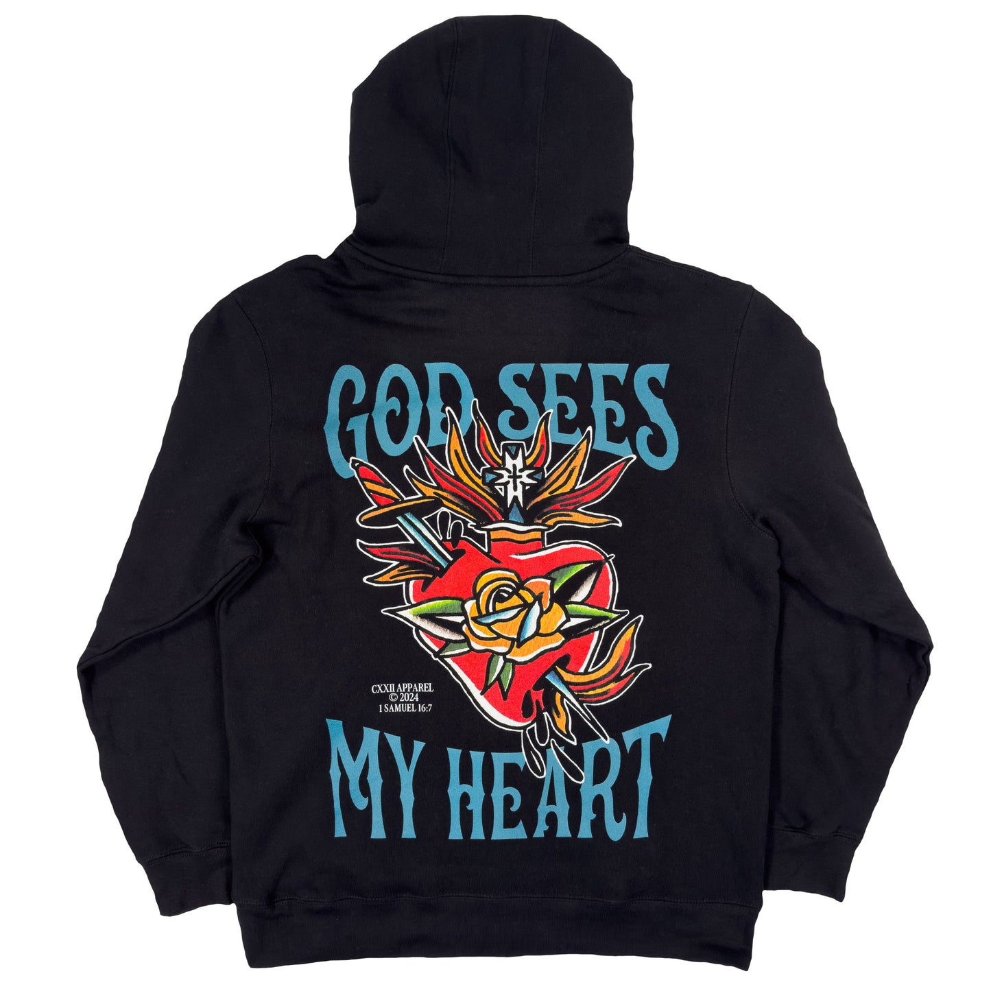 Lord Sees My Heart Bright Traditional Black Hoodie