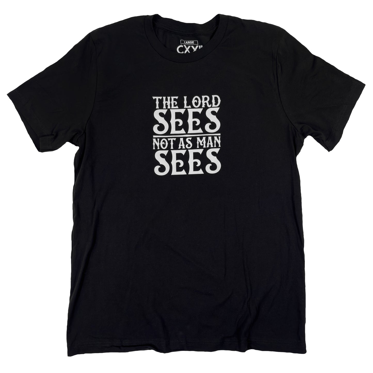 Lord Sees My Heart Bright Traditional Black tee