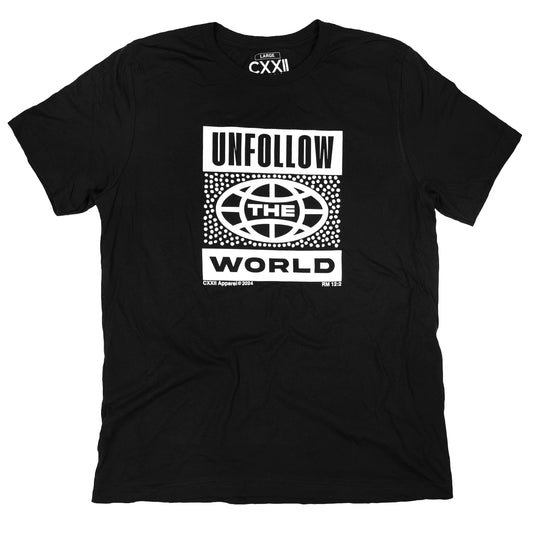 Unfollow The World Black Tee