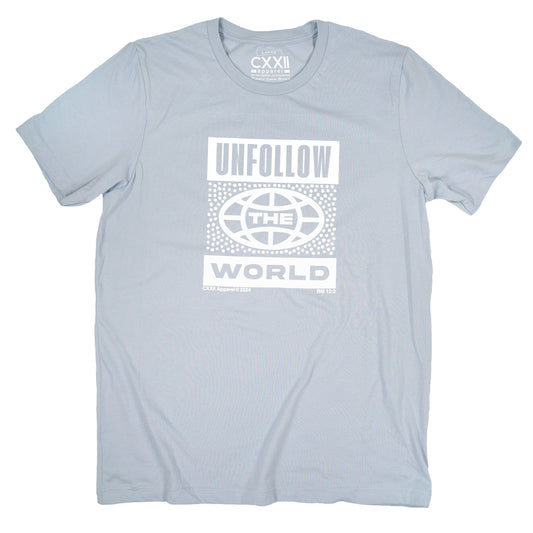 Unfollow The World Light Blue Tee