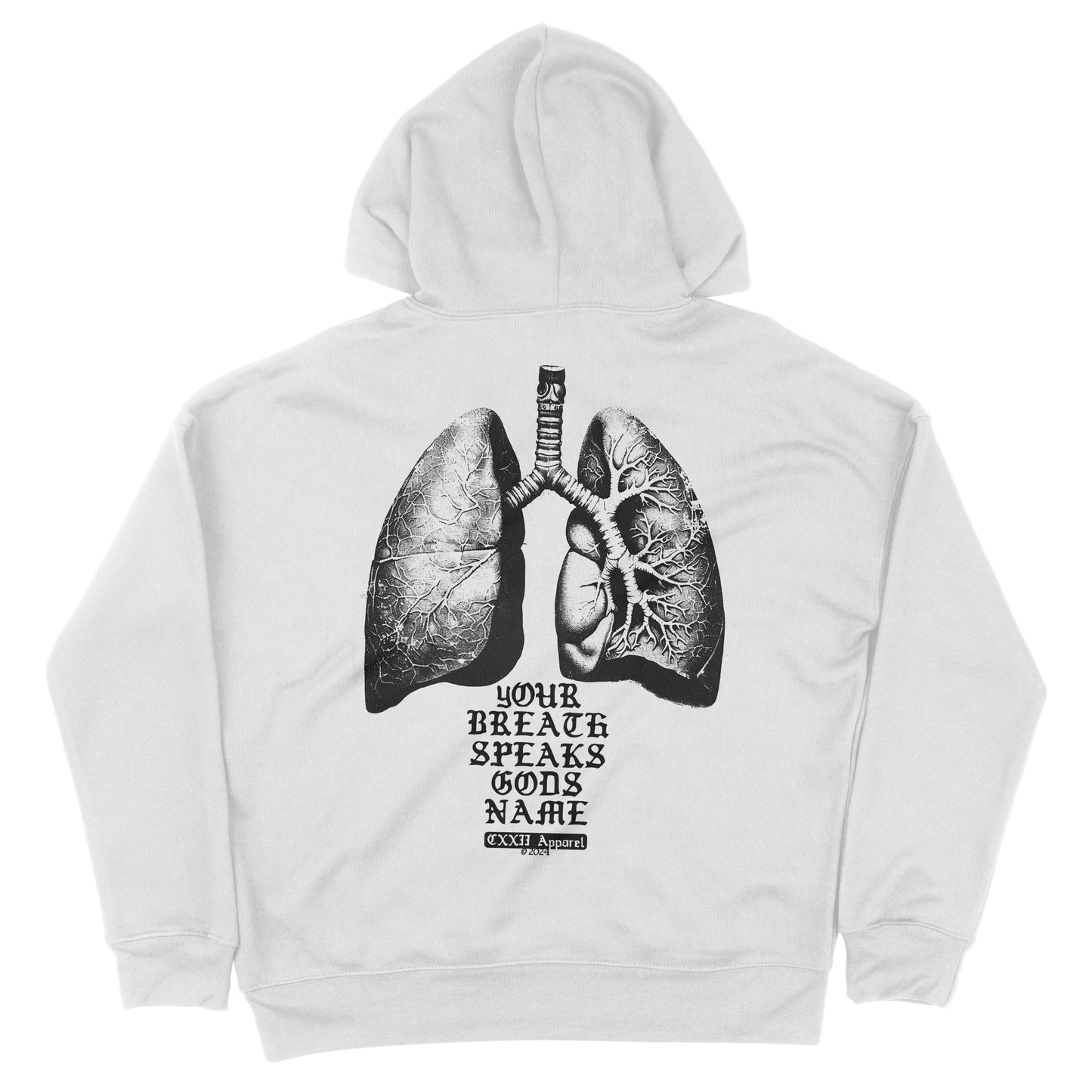 YHWY Your Breath Speaks Gods Name White Hoodie