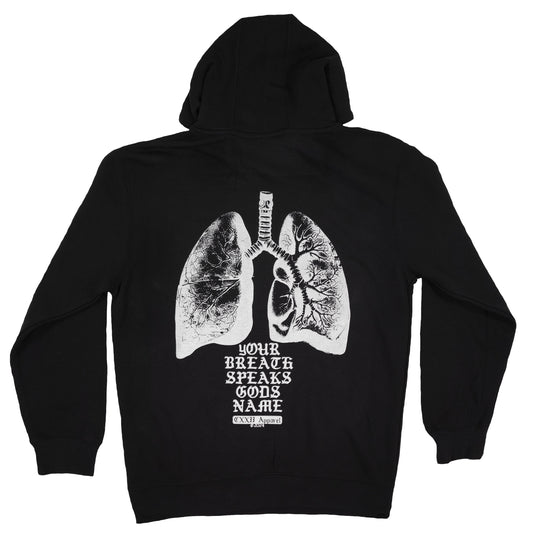 YHWY Your Breath Speaks Gods Name Black Hoodie