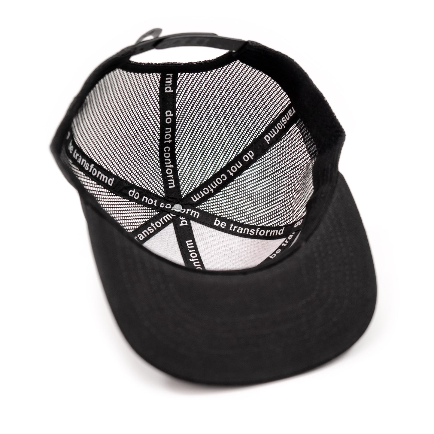 YHWH 7 Panel Trucker Hat - Black