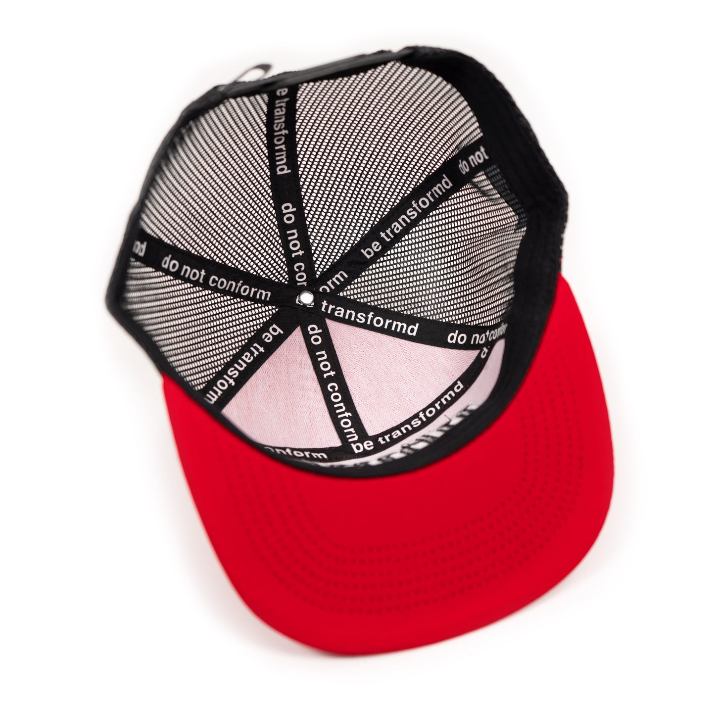 YHWH 7 Panel Trucker Hat - Red